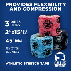3 rolls of colorful athletic tape